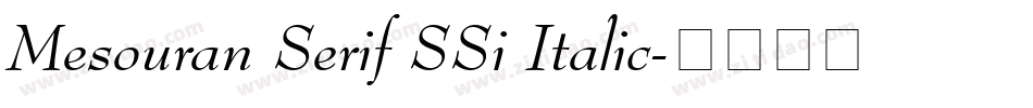 Mesouran Serif SSi Italic字体转换
